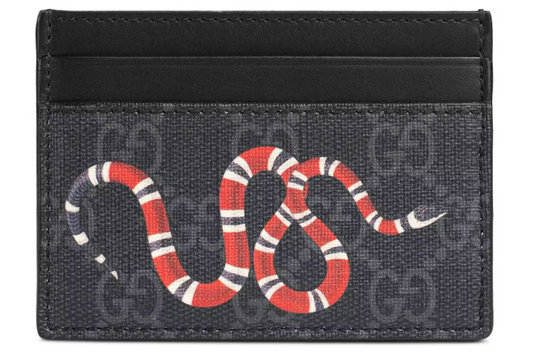 Kingsnake Print GG Supreme Card Case Black