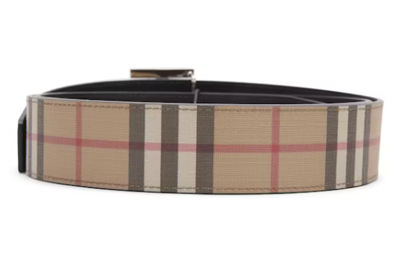 Burberry Reversible Monogram Motif Vintage Check Belt 1.4 Width Archive Beige