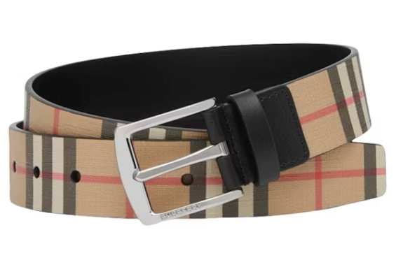 Burberry Vintage Check And Leather Belt Archive Beige/Black