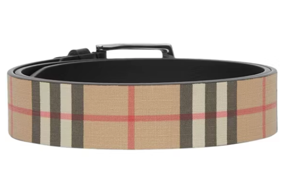 Burberry Vintage Check And Leather Belt Archive Beige/Black