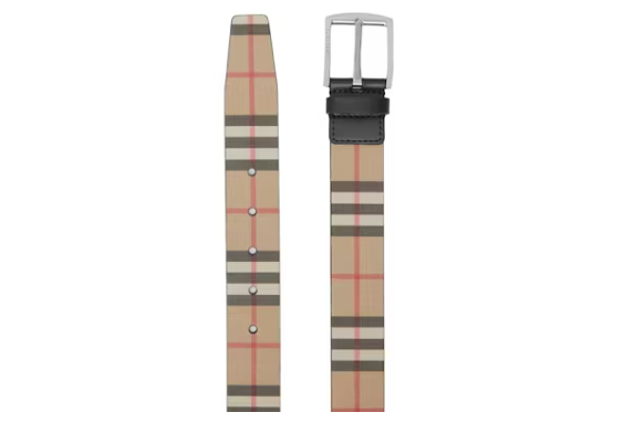 Burberry Vintage Check And Leather Belt Archive Beige/Black