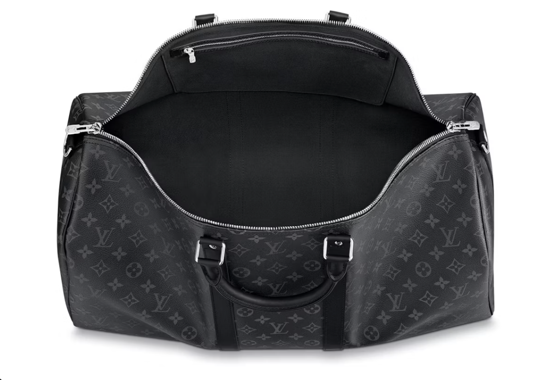 Louis Vuitton Keepall Bandouliere Monogram Eclipse 55 Black/Grey